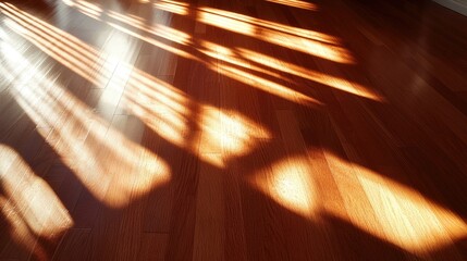 Fototapeta premium Soft Light Shadows on Wooden Floor
