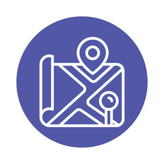 Location vector Outline Circle Design icon. Volunteering Symbol on White background EPS 10 File