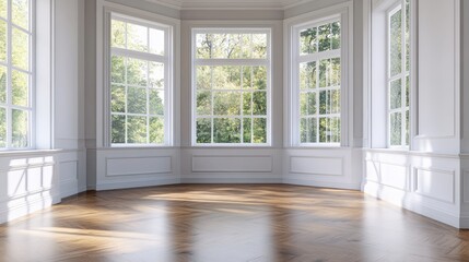 Obraz premium Bright and Spacious Room with Large Windows