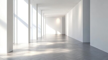 Fototapeta premium Bright and Minimalist Empty Room with Natural Light
