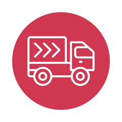 Delivery Truck vector Outline Circle Design icon. Volunteering Symbol on White background EPS 10 File