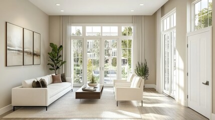 Fototapeta premium Modern Bright Living Room with Natural Light