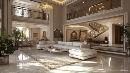 Fototapeta premium Elegant and Luxurious Interior Living Space Design