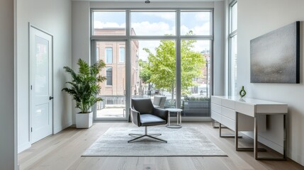Fototapeta premium Modern Living Room with Bright Natural Light