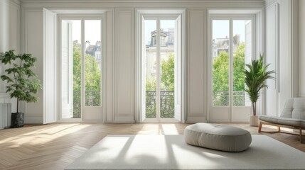 Fototapeta premium Bright and Airy Modern Living Room Interior Design
