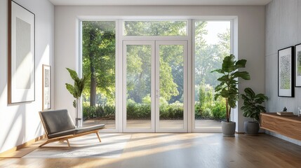 Modern Living Room with Garden View and Natural Light