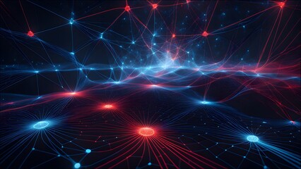 Obraz premium A futuristic AI visualization that highlights pattern recognition, showing intricate digital patterns emerging from data points in a dark, high-tech environment.