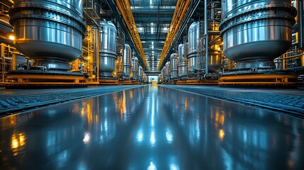 Naklejka premium Green energy facility, carbon capture in action, eco-friendly solutions, advanced environmental technology
