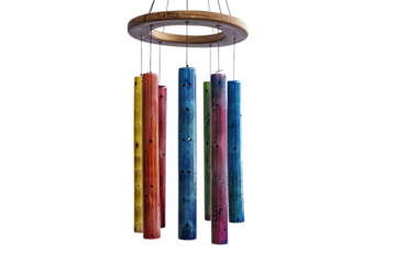 Outdoor Metal Wind Chimes: A Touch of Serenity in Your Yard Isolated on Transparent Background
