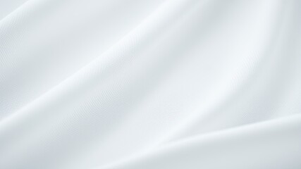 Delicate White Fabric Draped in Gentle Waves, Emphasizing a Soft and Elegant Texture