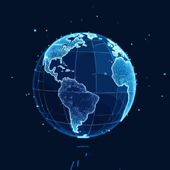Digitaler Globus mit Netzwerklinien
