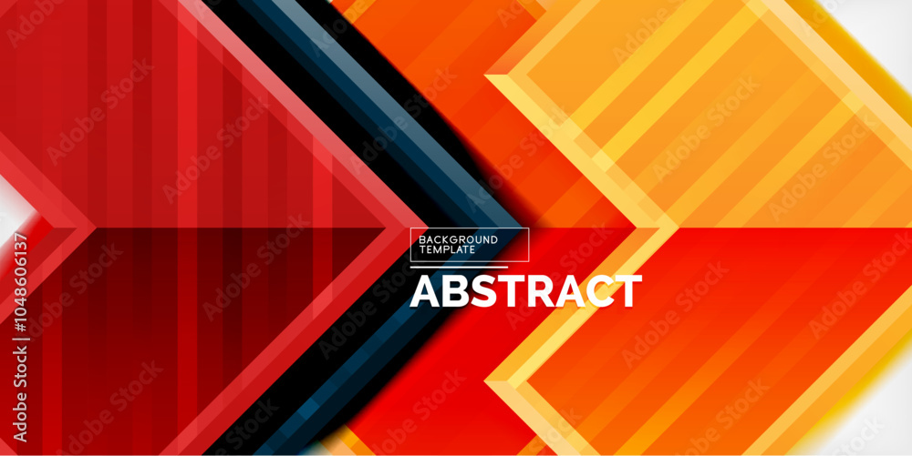 Aufkleber Arrow symbols created with 3d effects and line texture geometric abstract background