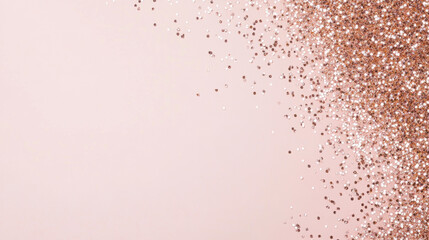 Elegant Rose Gold Glitter on Soft Pink Background