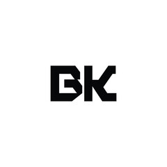 BK monogram logo design letter text name symbol monochrome logotype alphabet character simple logo