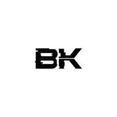 Obraz premium BK monogram logo design letter text name symbol monochrome logotype alphabet character simple logo