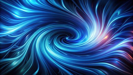 Obraz premium Abstract swirling lines of light in blue and purple hues create a mesmerizing vortex effect.