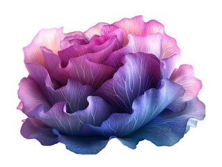 Gradient Purple and Pink Decorative Flower on Transparent Background &ndash; Ideal for Botanical Art, Nature Prints, and Floral Design
