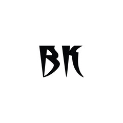Obraz premium BK monogram logo design letter text name symbol monochrome logotype alphabet character simple logo