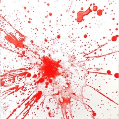 Fototapeta premium Red Paint Splatter on White Background