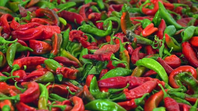 red, grreen and yellow peppers