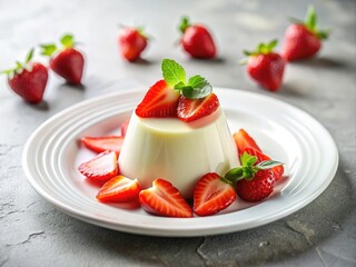 Minimalist Milk Dessert Panna Cotta with Fresh Strawberries &acirc;&euro;&ldquo; A Deliciously Simple Treat