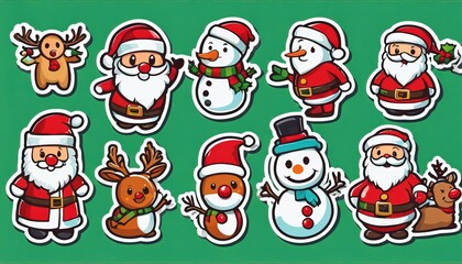 Collection of cute Christmas stickers