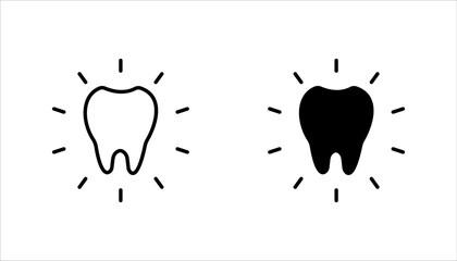 Tooth icon set. Dentistry symbol. Medical sign. strong teeth Dentalhealth. Tooth sign. Clean tooth. vector illustration on white background.