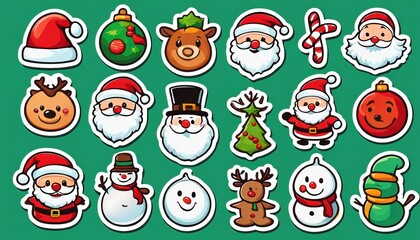 Collection of cute Christmas stickers