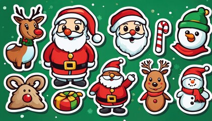 Collection of cute Christmas stickers