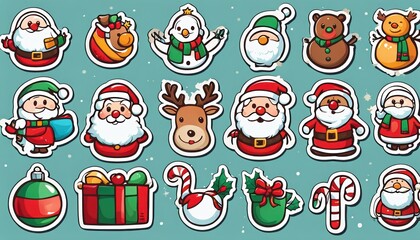 Collection of cute Christmas stickers