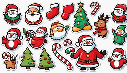 Collection of cute Christmas stickers