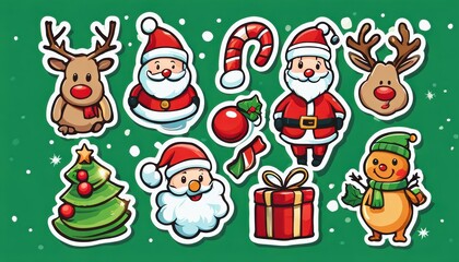 Collection of cute Christmas stickers