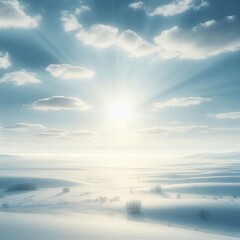 Obraz premium Snowy landscape on a sunny winter day