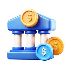  bank payment icon currency transfer money  3d cartoon style illustration