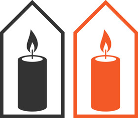 Candle icon template black and orange color editable symbol flat  illustration for graphic and web design vector