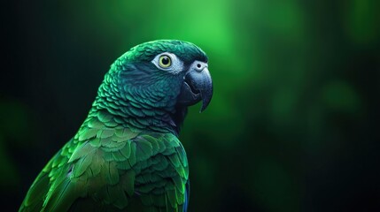 Obraz premium Majestic Green Parrot Portrait