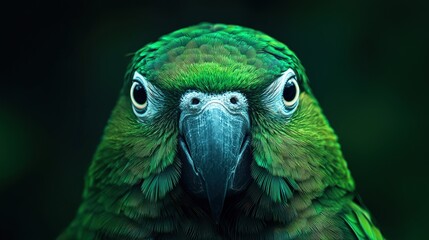 Obraz premium Majestic Green Parrot Portrait