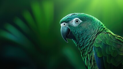 Obraz premium Vibrant Green Parrot Portrait
