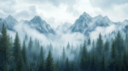 Fototapeta premium Mountain fogscape 