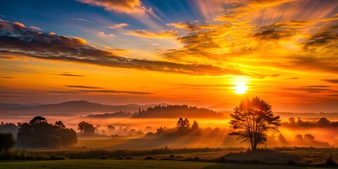 sunset, sunrise, nature, landscape, mountains, light, golden hour, peaceful, dramatic sky, silhouette, scenic, horizon, clouds, inspiration, tranquility
