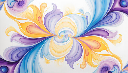 Fototapeta premium Vibrant Abstract Swirls on White Background