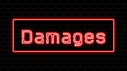 Damages のネオン文字