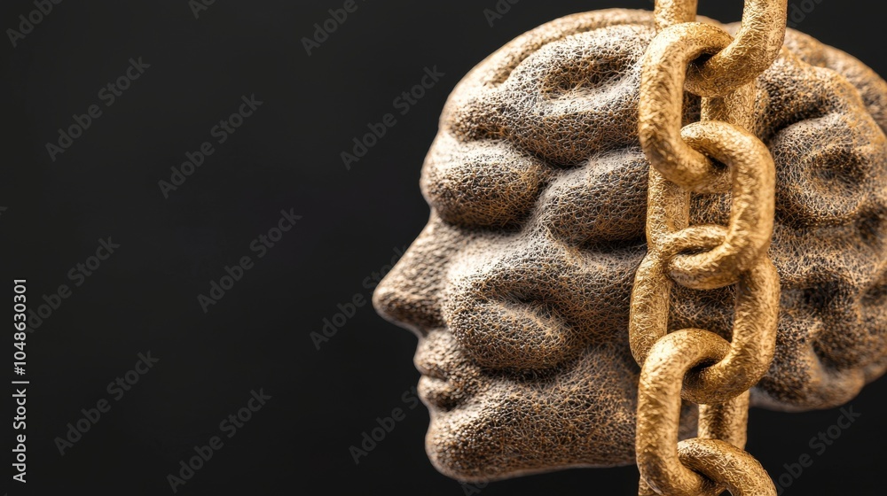 Poster abstract human brain connected with blockchain nodes