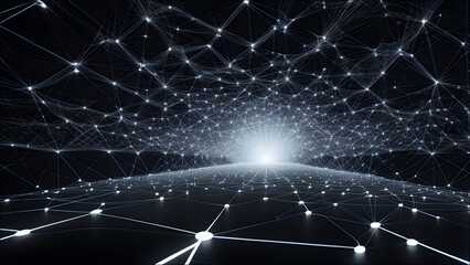 A futuristic AI visualization that highlights pattern recognition, showing intricate digital patterns emerging from data points in a dark, high-tech environment.