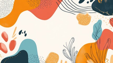 Fototapeta premium Colorful Abstract Line Design with Curving Shapes