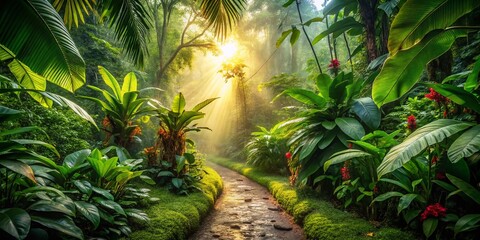Lush Jungle Pathway: Explore Nature's Hidden Trails in Vibrant Macro Photography