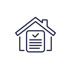house document line icon, vector