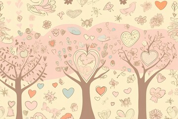 Obraz premium tree with hearts