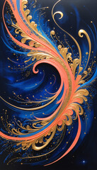 Gold Swirls on Dark Background