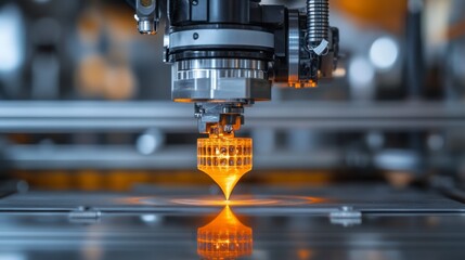 3D Printing Process, Close Up, Nozzle, Hot End, Filament